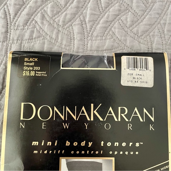 Donna Karan NY Mini Body Toner Hosiery Midriff Control Opaque Black Size Small - Picture 2 of 4